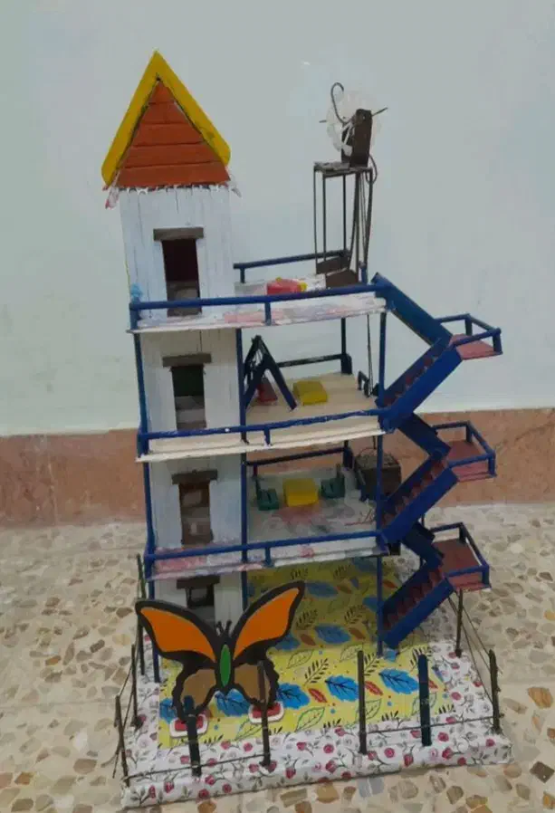 کاردستی ساختمان با چوب بستنی|اسباببازی|ایذه, |دیوار