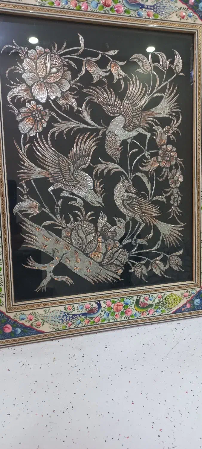 تابلو مدل الیپس طرح گل و پرنده برجسته|تابلو، نقاشی، عکس|مشهد, ایثارگران|دیوار