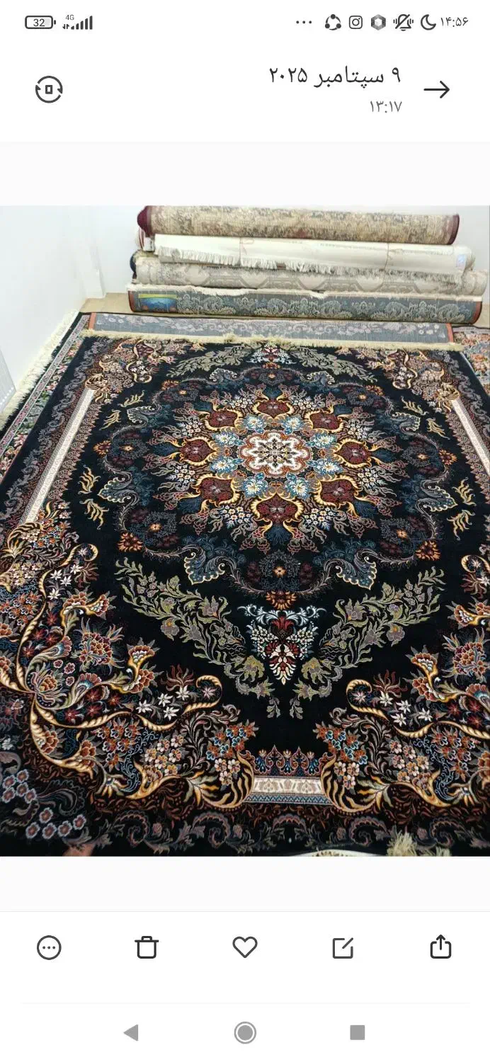 قالی کاشانی700شانه|فرش|بندر ترکمن, |دیوار