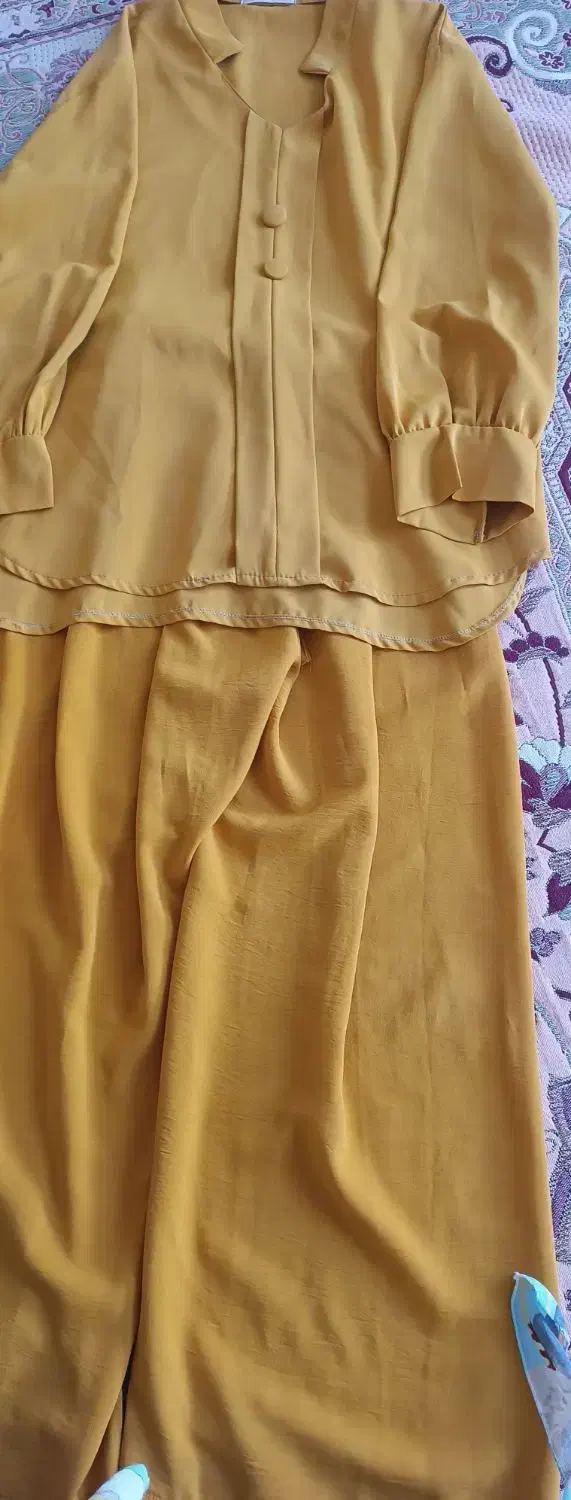 یک دست لباس راحتی دخترانه رنگ خردلی|لباس|بوکان, |دیوار