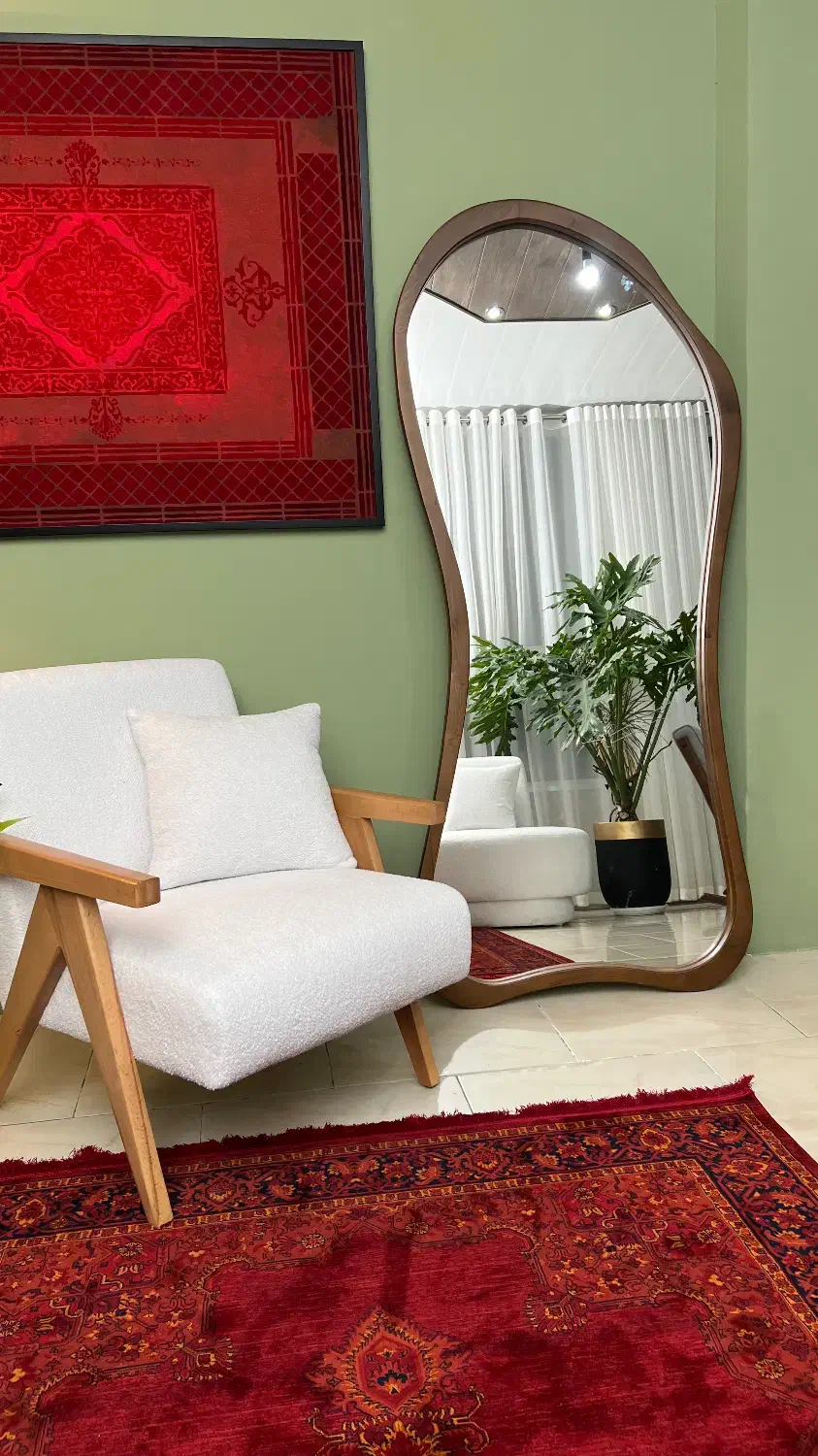 آینه قدی چوبی دفرمه|آینه|امیرکلا, |دیوار