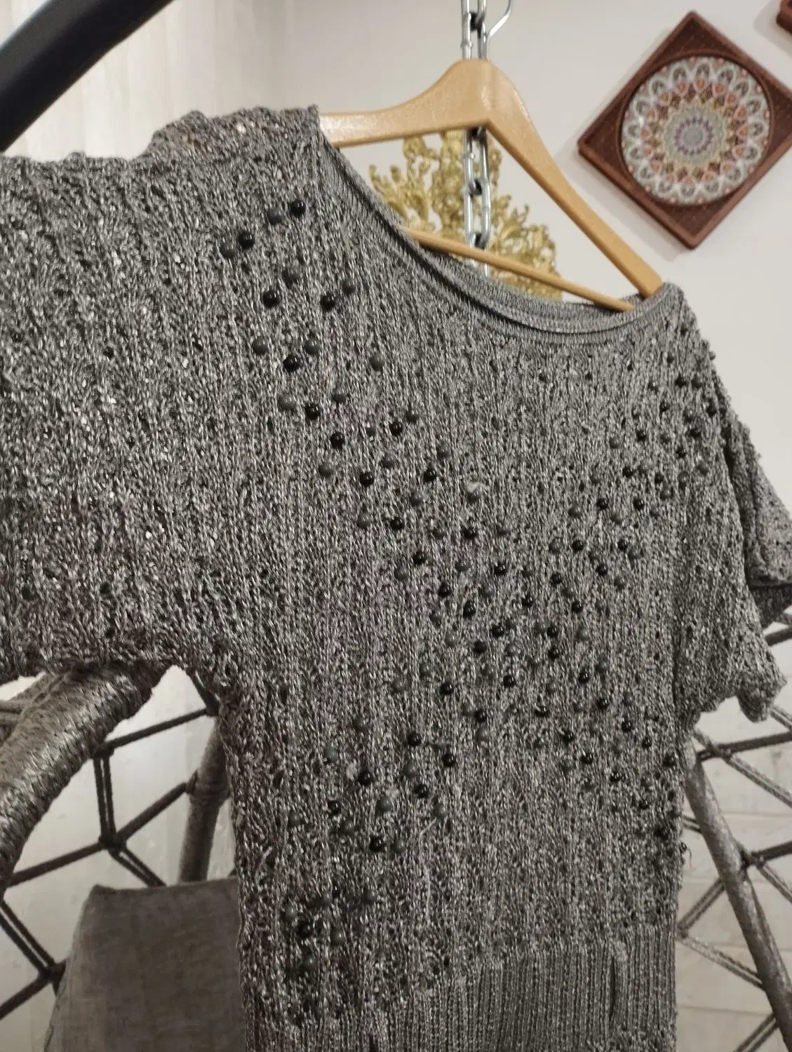 بافت زنان سایز بزرگ طوسی خوشنرگ  نو|لباس|قم, بنیاد|دیوار