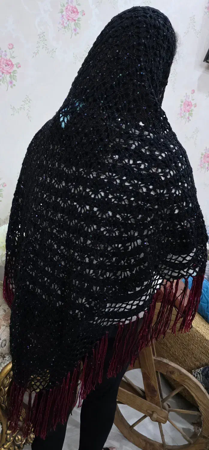 شال سه گوش دست بافت|لباس|گرگان, |دیوار