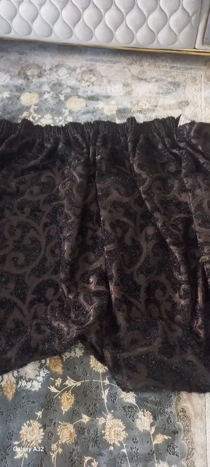 یک عدد پرده کریشه قهوه ای نو|پرده، رانر، رومیزی|محلات, |دیوار