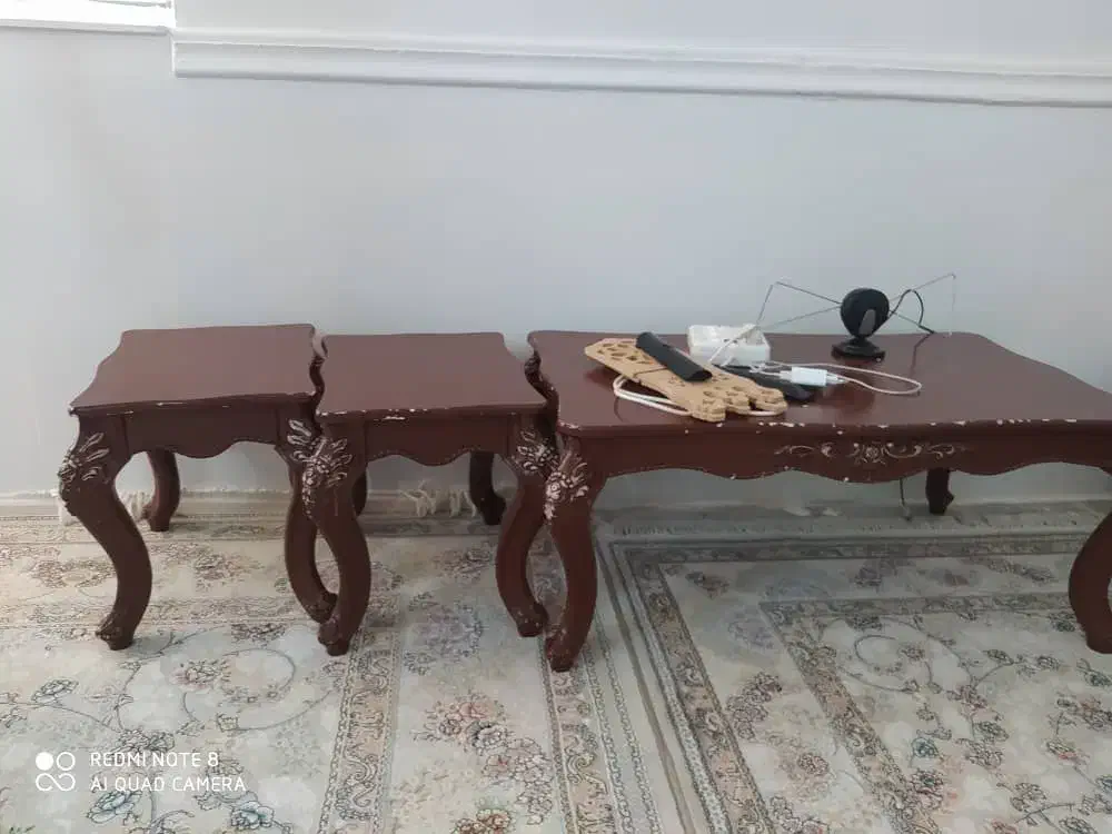 میز جلو مبلی و دو عدد عسلی و میز تی وی|مبلمان خانگی و میز عسلی|ایذه, |دیوار