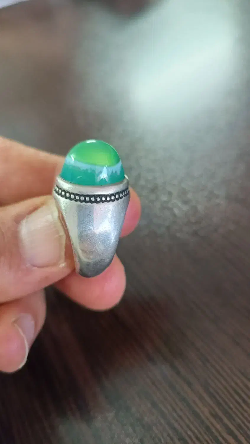 انگشتر باباقوری با سنگ خاص و رکاب دست ساز|جواهرات|فولادشهر, B5|دیوار