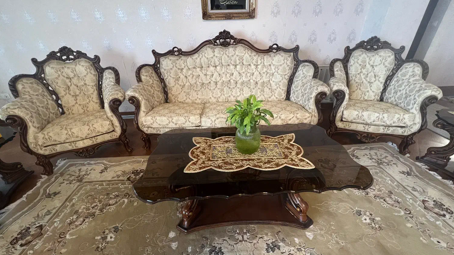 فروش فوری مبلمان استیل ۹ نفره در حد نو|مبلمان خانگی و میز عسلی|تنکابن, |دیوار