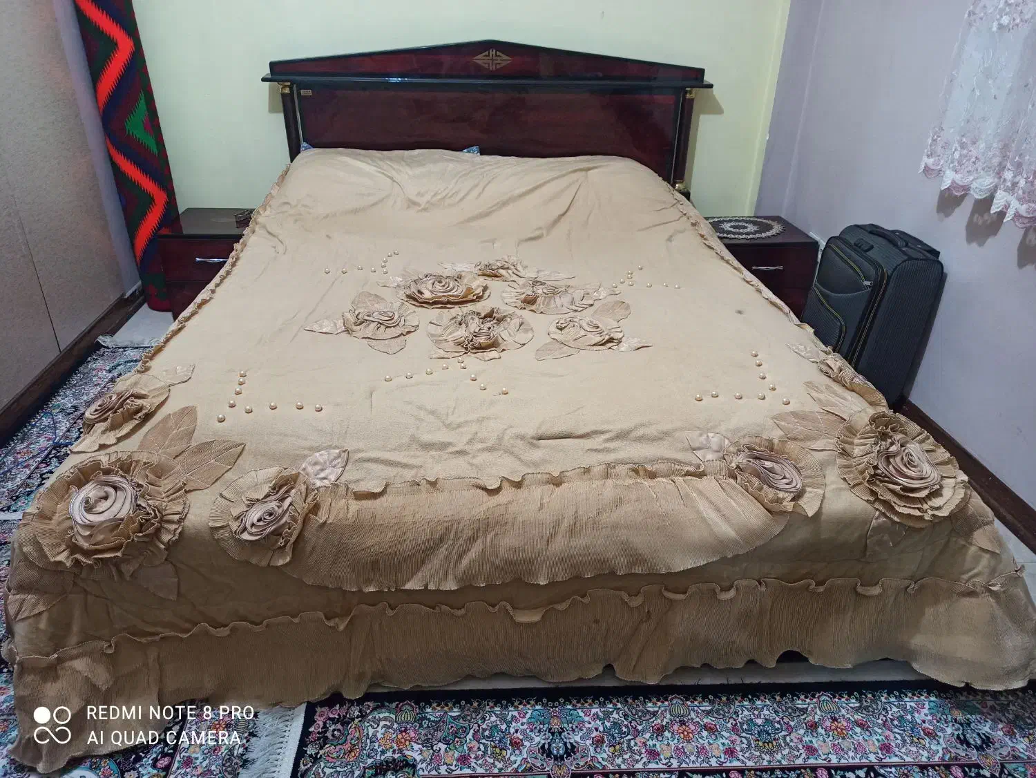 رو تختی دونفره مخملی|سرویس روتختی|ری, سرتخت|دیوار