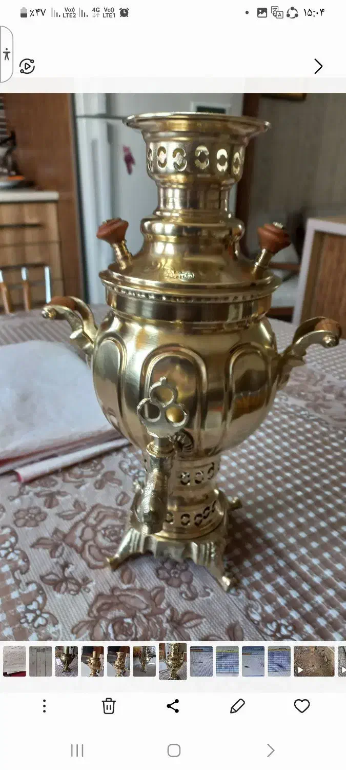 سماور ذغالی برنجی|کلکسیون اشیاء عتیقه|شهریار, شهریار|دیوار