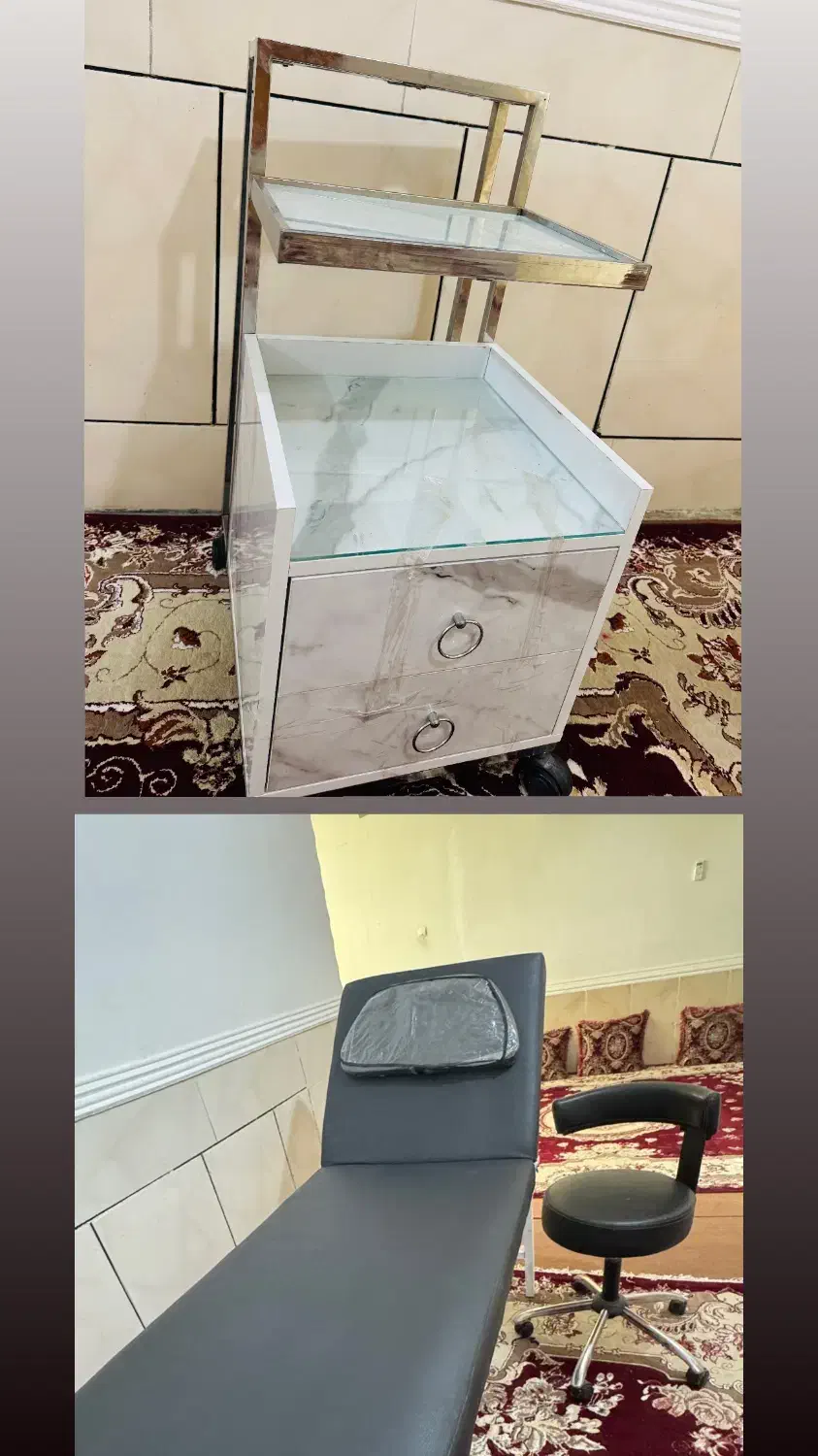 فروش تخت وترولی ارایشگاه|آرایشگاه و سالنهای زیبایی|لامرد, |دیوار