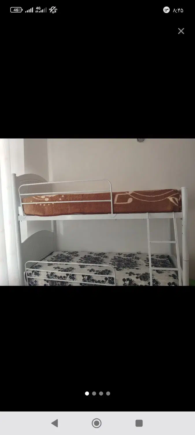 تخت دوطبقه در حد نو|تخت و سرویس خواب|زرندیه, |دیوار