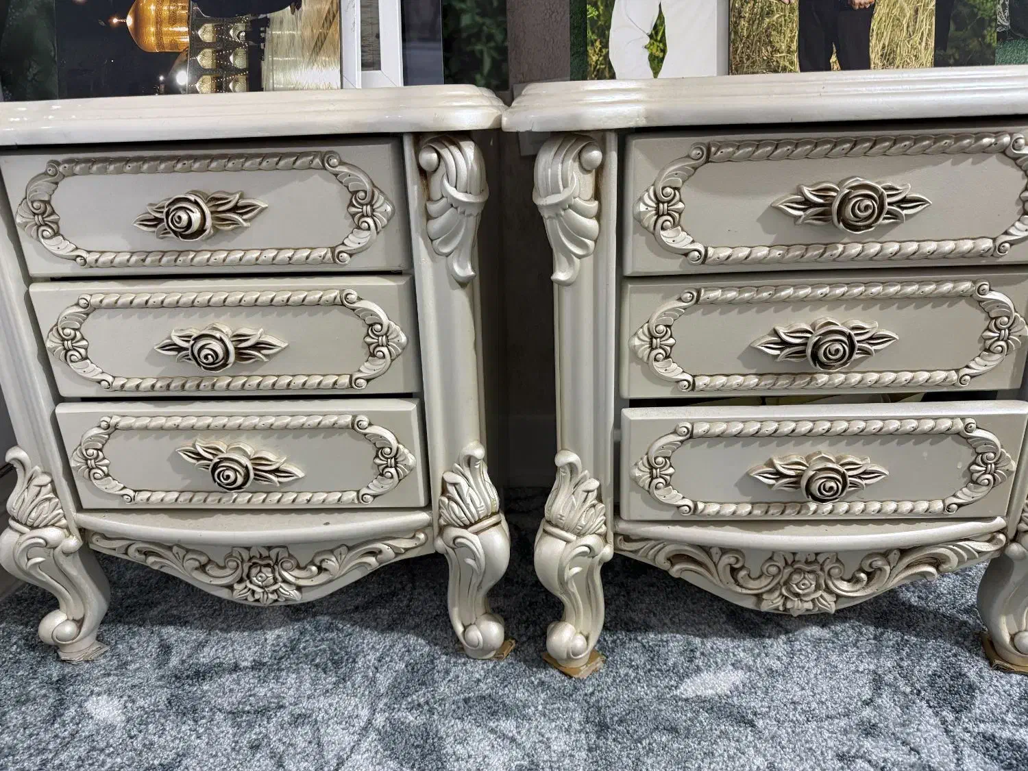 فروش سرویس خواب و میز ارایشی و 2 عدد پاتختی|تخت و سرویس خواب|لامرد, |دیوار