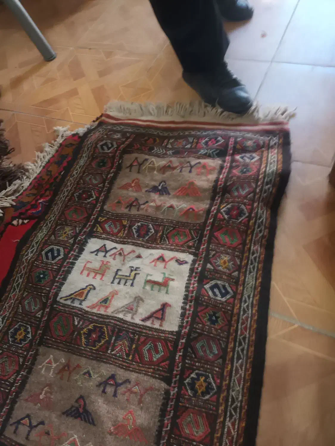 قالیچه دستبافت پشم پا نخورده ۴ و۲ متری به قیمت منا|فرش|زاهدان, |دیوار