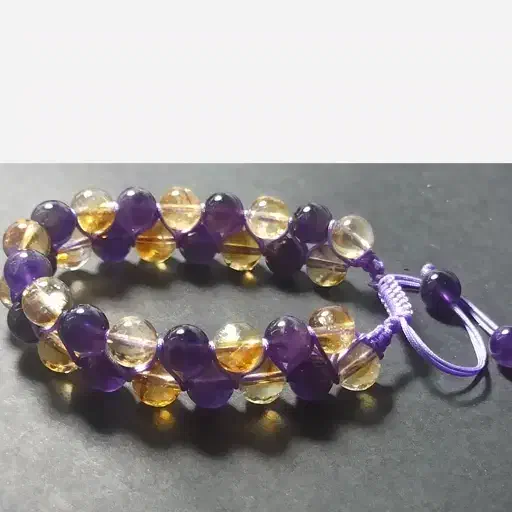 دستبند آمیتیست سیترین (دستبند دوردیفه گوهرسنگ اصل)|جواهرات|شیراز, شهرک امیر کبیر|دیوار