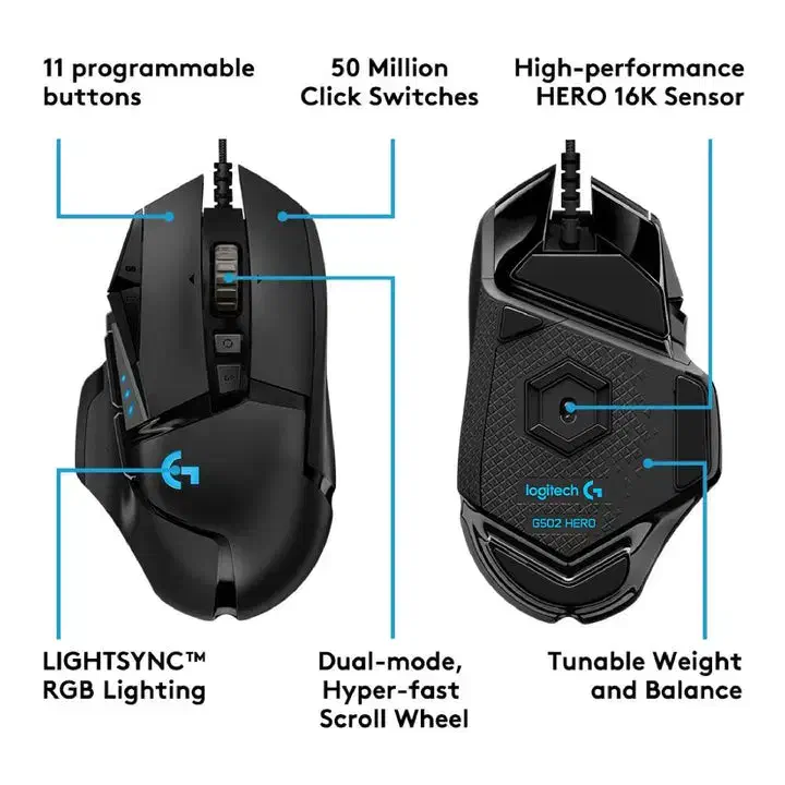 موس logitech G502 Hero|قطعات و لوازم جانبی رایانه|کرمان, |دیوار