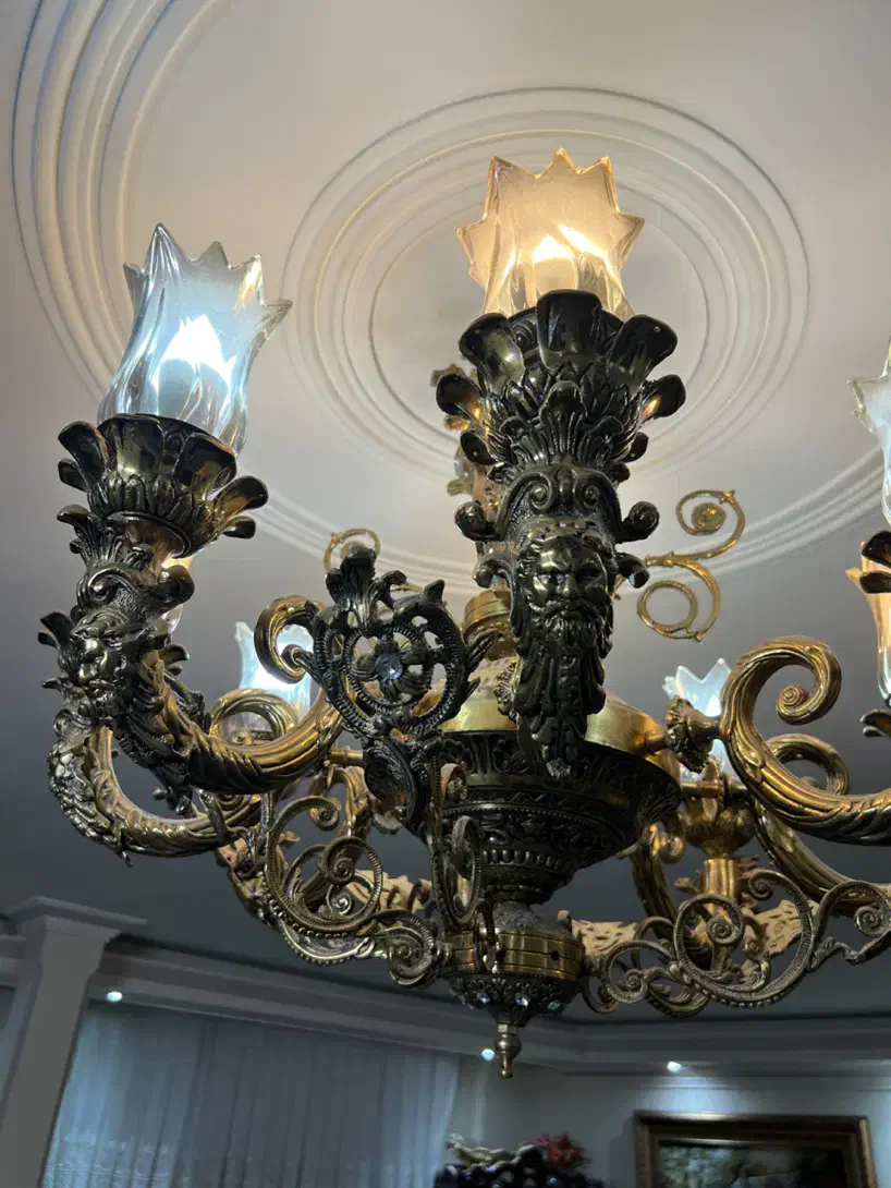 لوستر برنجی|لوستر و چراغ آویز|ری, دیلمان|دیوار