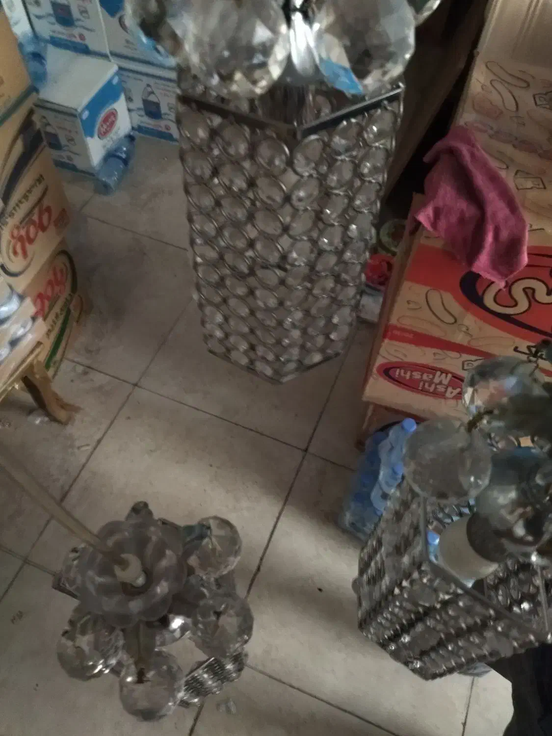 لوستر آویز کریستالی سه باکس زیبا|لوستر و چراغ آویز|ملارد, |دیوار