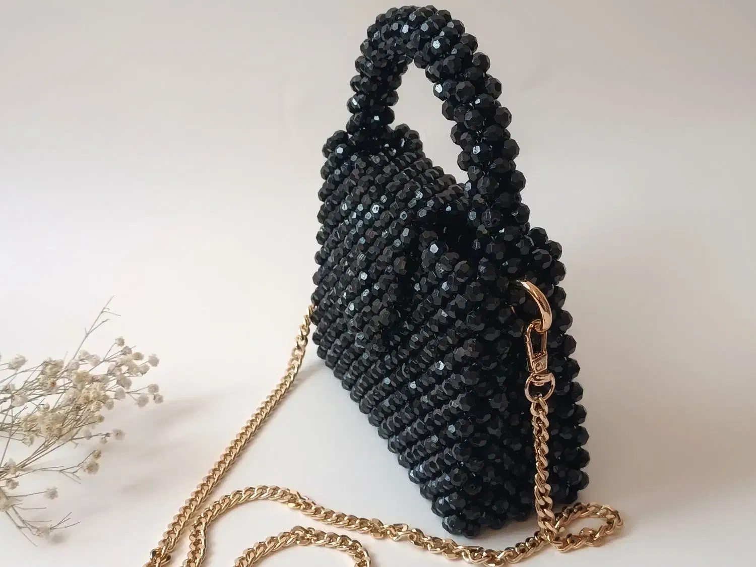 کیف مرواریدی مجلسی مشکی، شیک و مناسب هدیه روز زن|کیف، کفش، کمربند|قم, شاه سید علی|دیوار