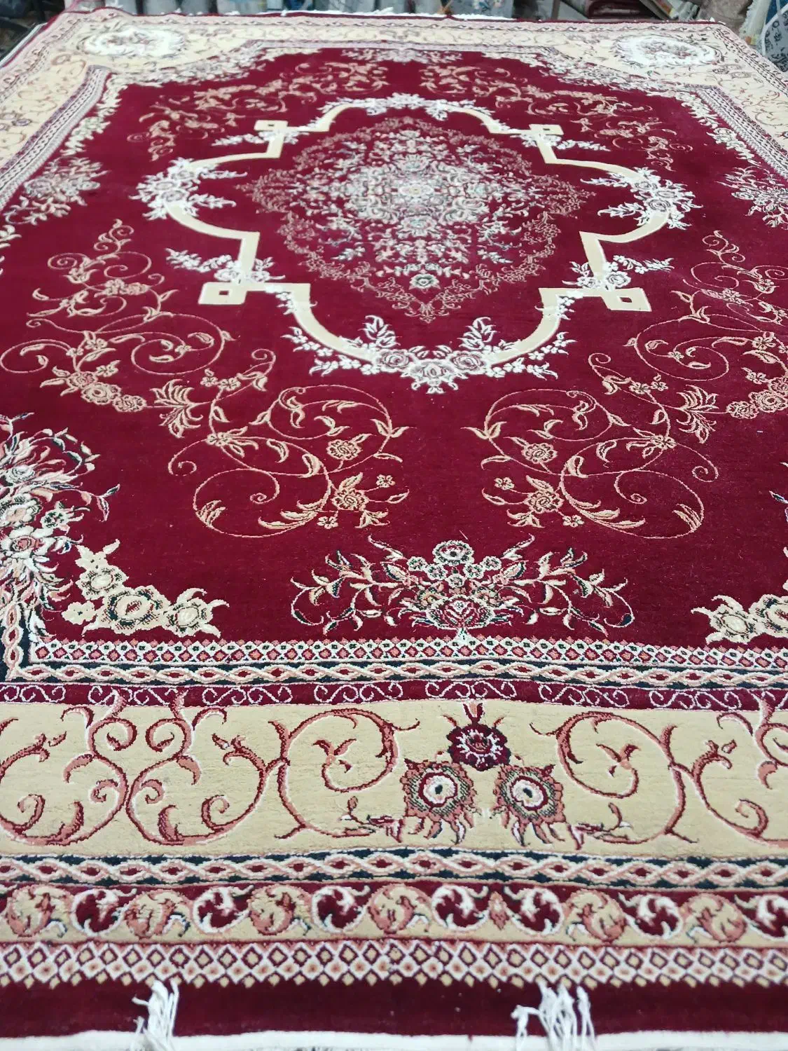 یک جفت فرش ۱۲متری زرشکی|فرش|لنجان, |دیوار