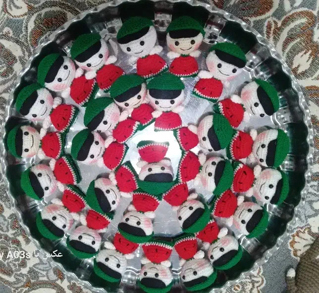 عروسک گیفت بافتنی هندوانه|صنایع دستی و سایر لوازم تزئینی|قم, هفت تیر|دیوار