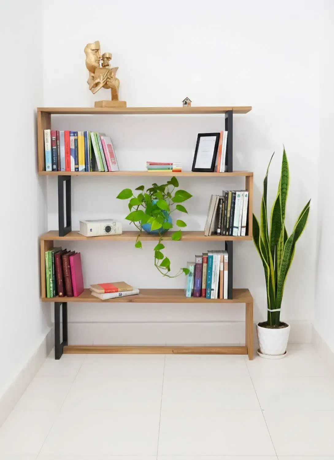 کتابخانه تمام چـوب مدرن|کتابخانه، شلف، قفسه‌های دیواری|گناباد, |دیوار