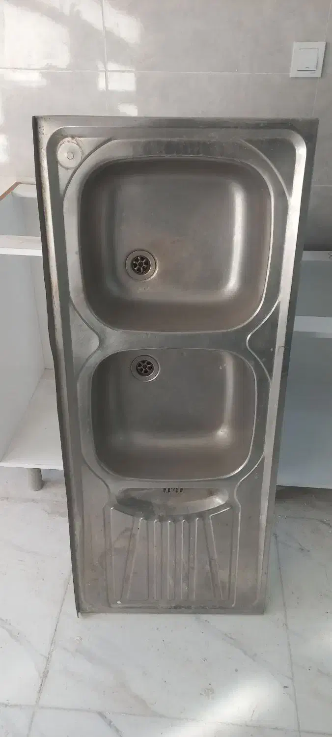 سینک روکار   استیل  سایز  ۱۲۰ × ۵۰|آب‌چکان و نظم‌دهنده ظروف|تهران, شهرک طالقانی|دیوار