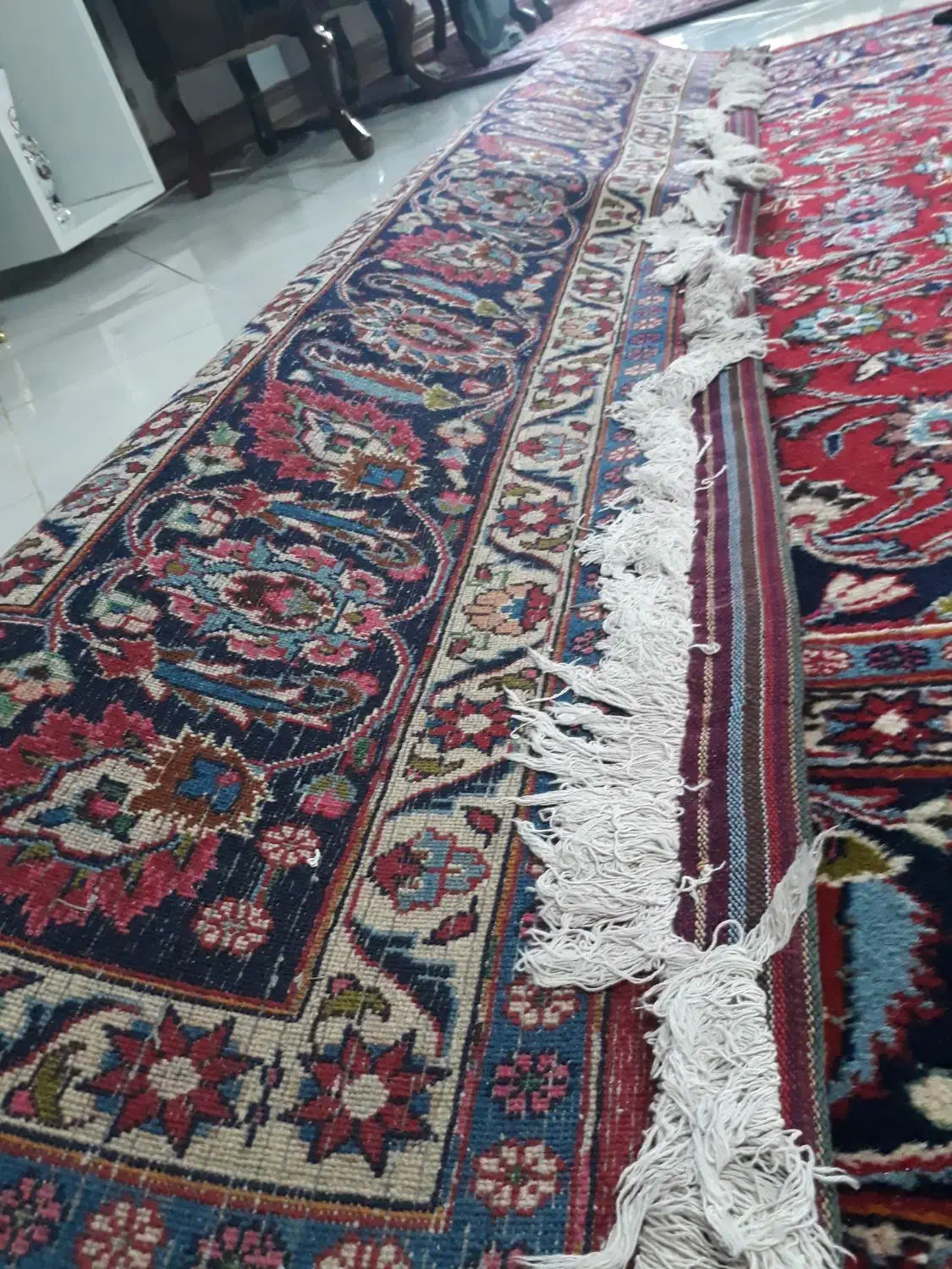 جفت قالی دستبافت ۹متری|فرش|کرمان, |دیوار