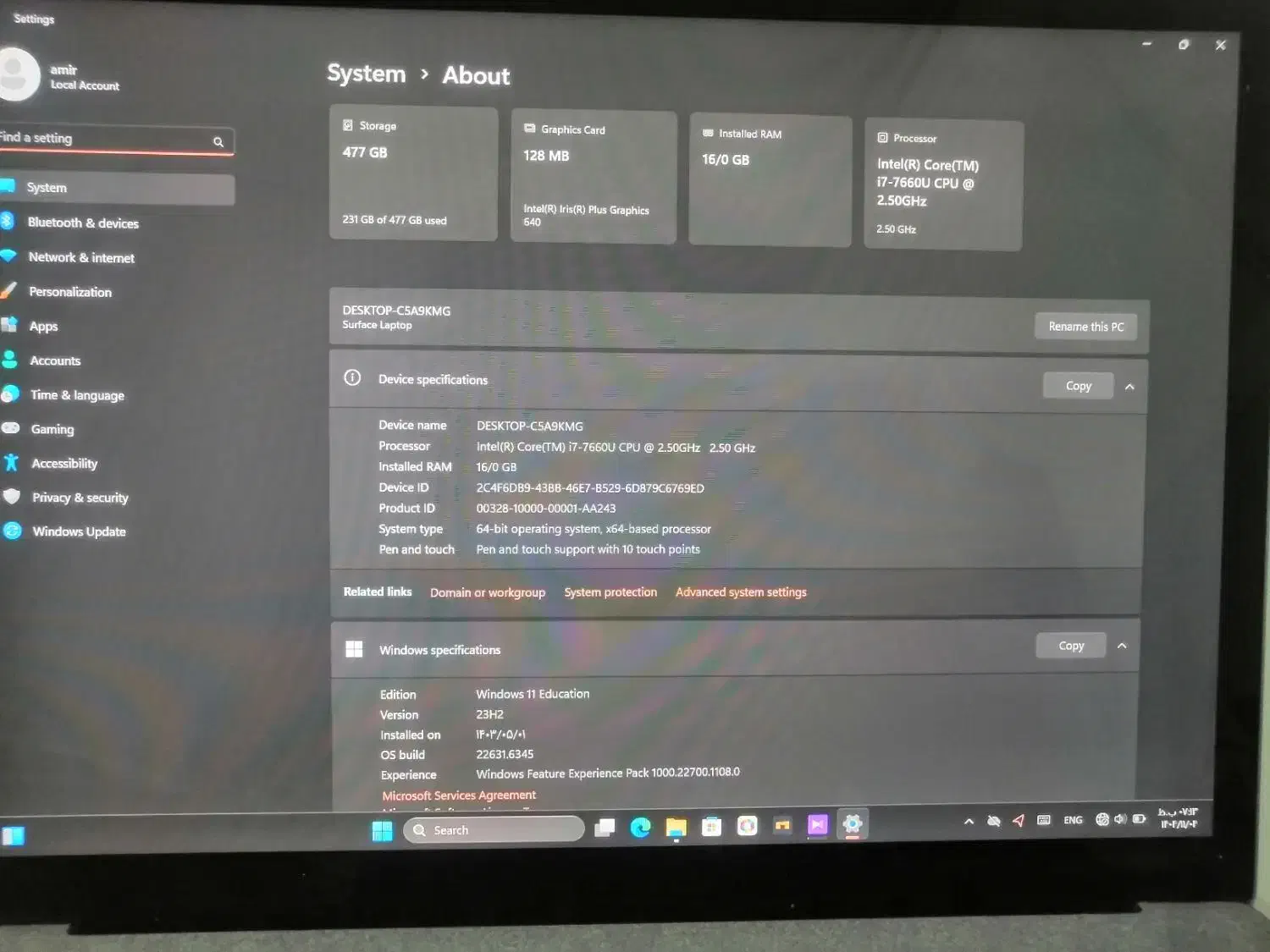 surface سرفیس لپ تاپ 1|رایانه همراه|شیراز, مسلم|دیوار