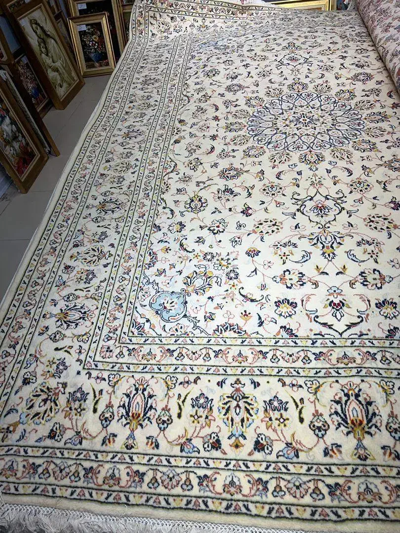 جفت فرش 9متری پشم دستباف کاشان کارکرده سالم و تمیز|فرش|کرج, دهقان ویلا|دیوار