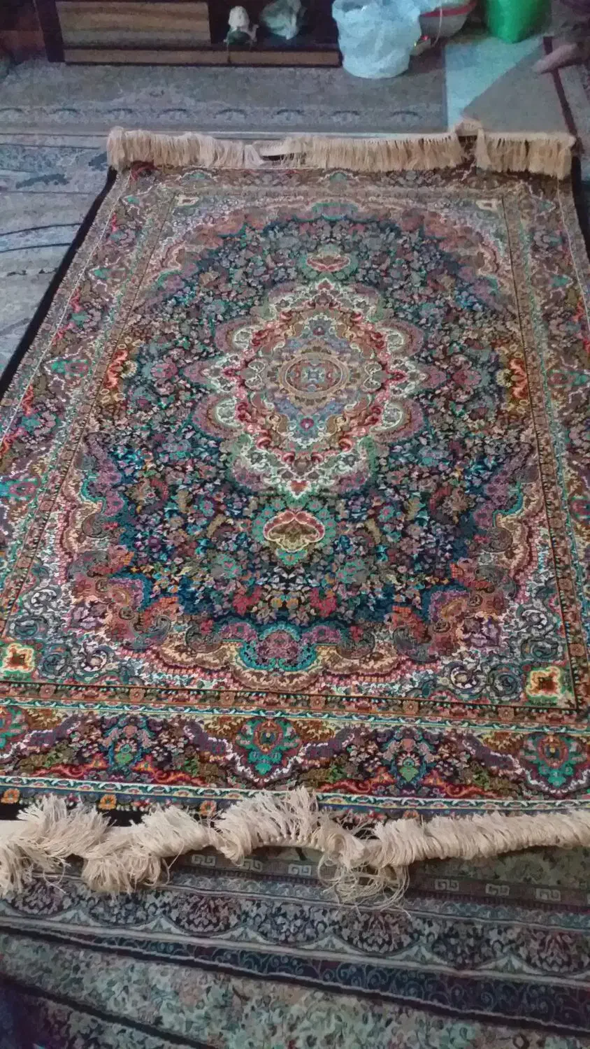فرش ۱/۵در۲مترو۲۵تمام نخ تراکو ۲۵۵۰|فرش|شیراز, شاه قلی بیگی|دیوار