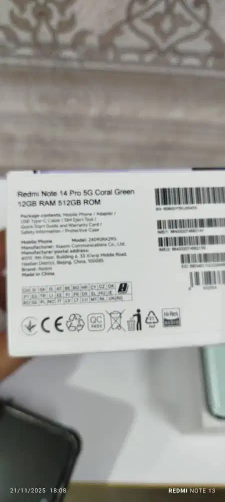 گوشی شیائومی نوت ۱۴ پرو رم ۱۲ حافظه ۵۱۲ 5g|موبایل|شهریار, شهرک وائین|دیوار