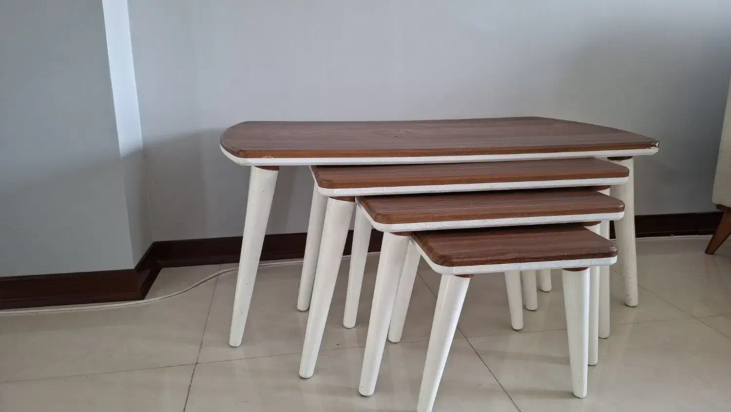 میز عسلی چوبی 4 تیکه تمیز و بدون ایراد|مبلمان خانگی و میز عسلی|گنبد کاووس, |دیوار