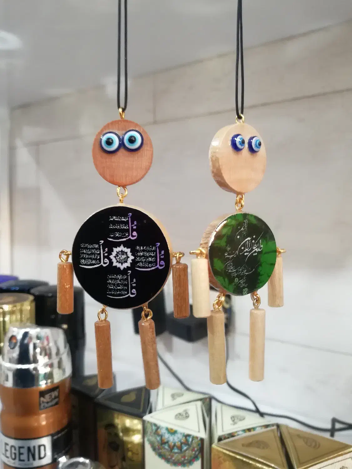 آویز ماشین آدمک چوبی چشم زخم|صنایع دستی و سایر لوازم تزئینی|فراشبند, |دیوار