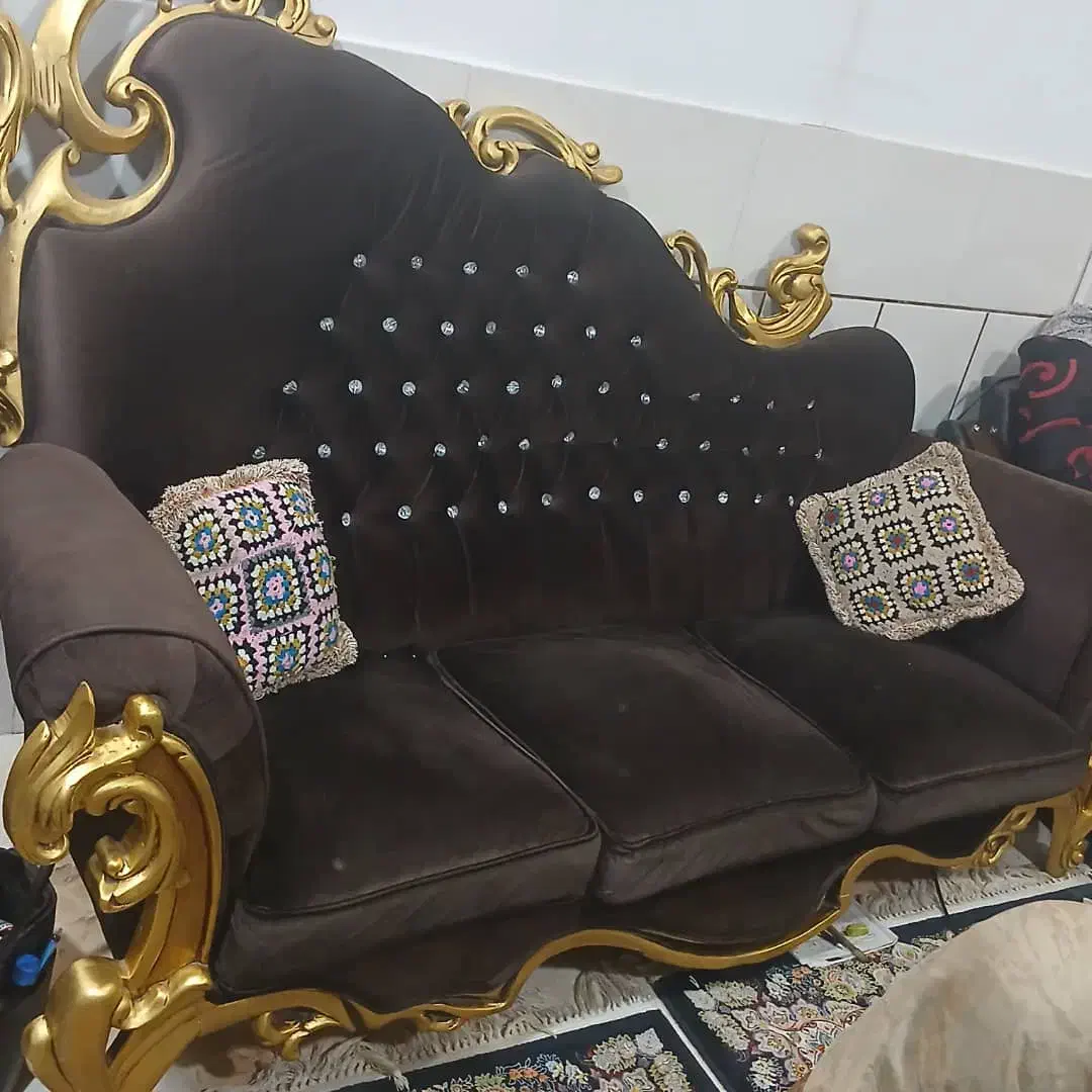 مبل سلطنتی 7 نفره با جلو مبلی|مبلمان خانگی و میز عسلی|سیرجان, |دیوار