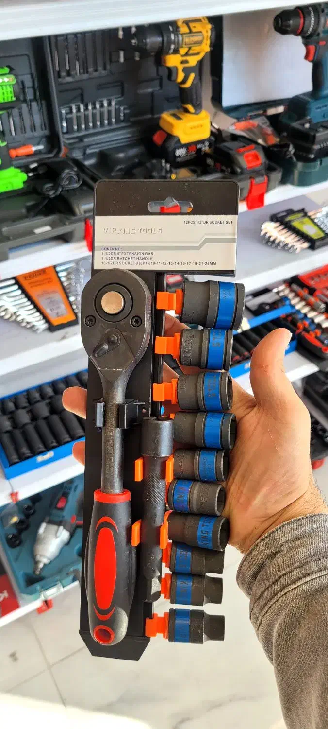 آچار بکس ۱۲ پارچه بزرگ ۱/۲مارک کینگ و تات ونیوتولز|ابزارآلات|تبریز, |دیوار