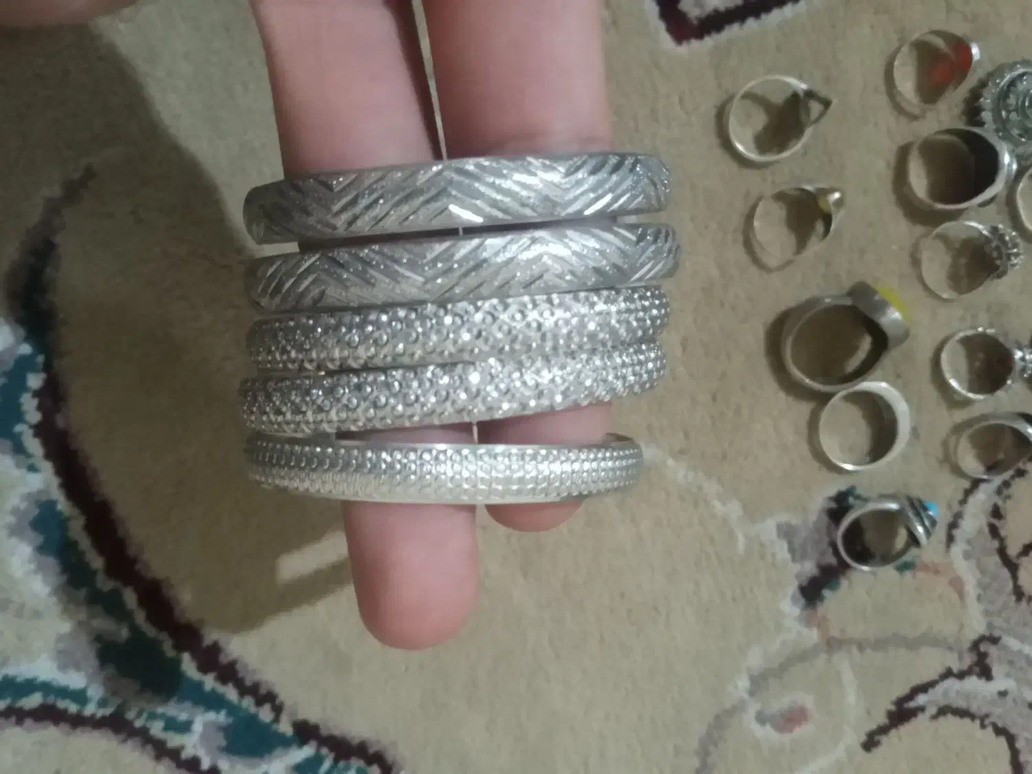 النگو و انگشتر نقره|جواهرات|خرم‌آباد, |دیوار