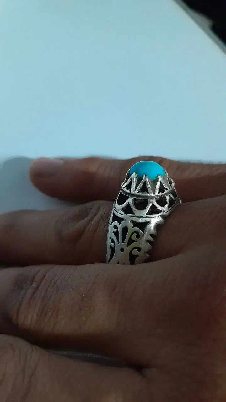 انگشتر نقره فیروزه نیشابور اصل دست ساز قدیمی|جواهرات|قم, شهرک مهدیه (مدرس)|دیوار