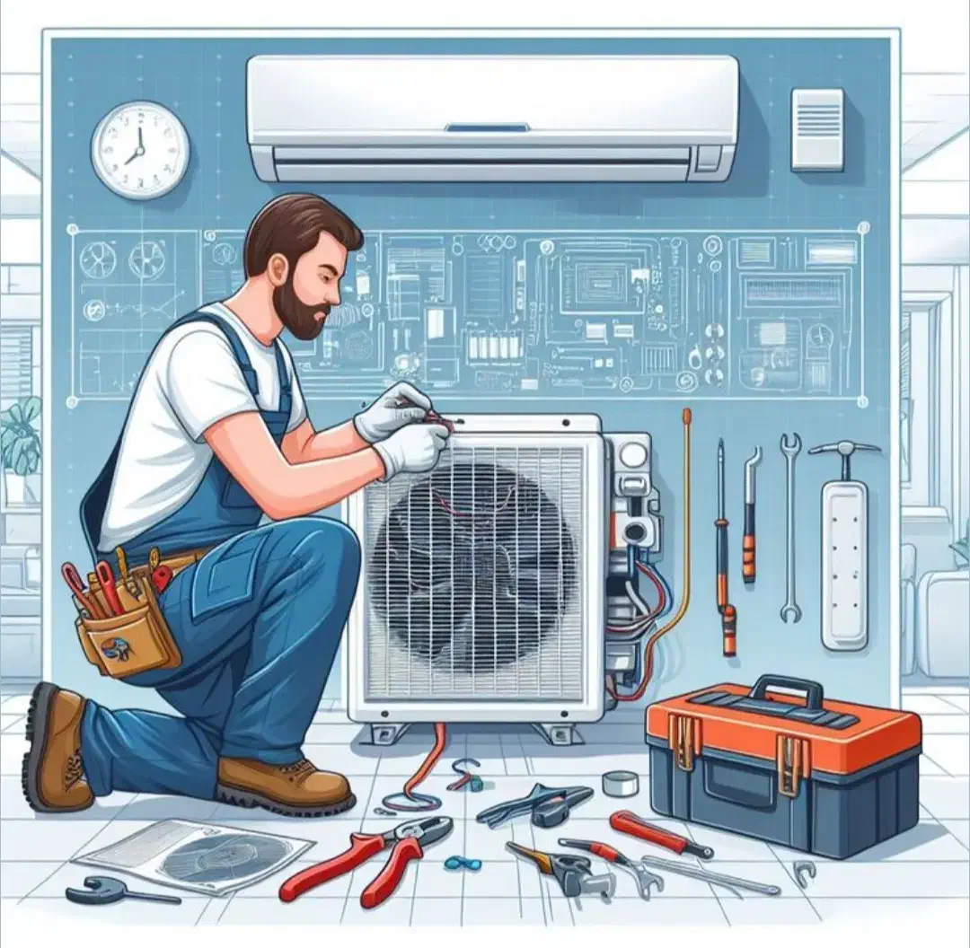 نصبکولرگازی،تعمیرات،سرویس،لوله کشی مسی،شارژ گاز|خدمات پیشه و مهارت|هشتگرد, هشتگرد قدیم|دیوار