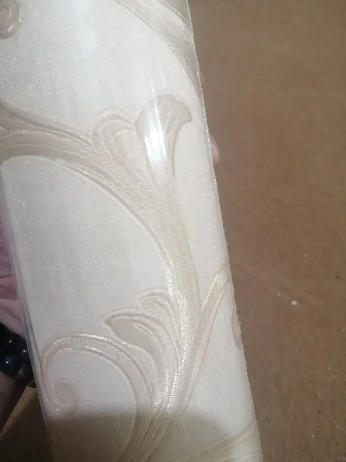 11رول کاغذ دیواری pvc کرم وطلایی|مصالح و تجهیزات ساختمان|لالجین, |دیوار