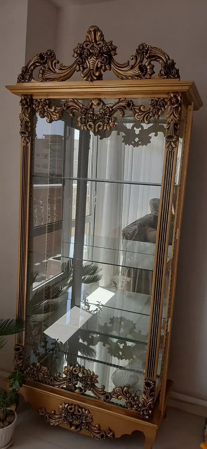 بوفه چوبی طلایی|بوفه، ویترین، کنسول|سهند, |دیوار