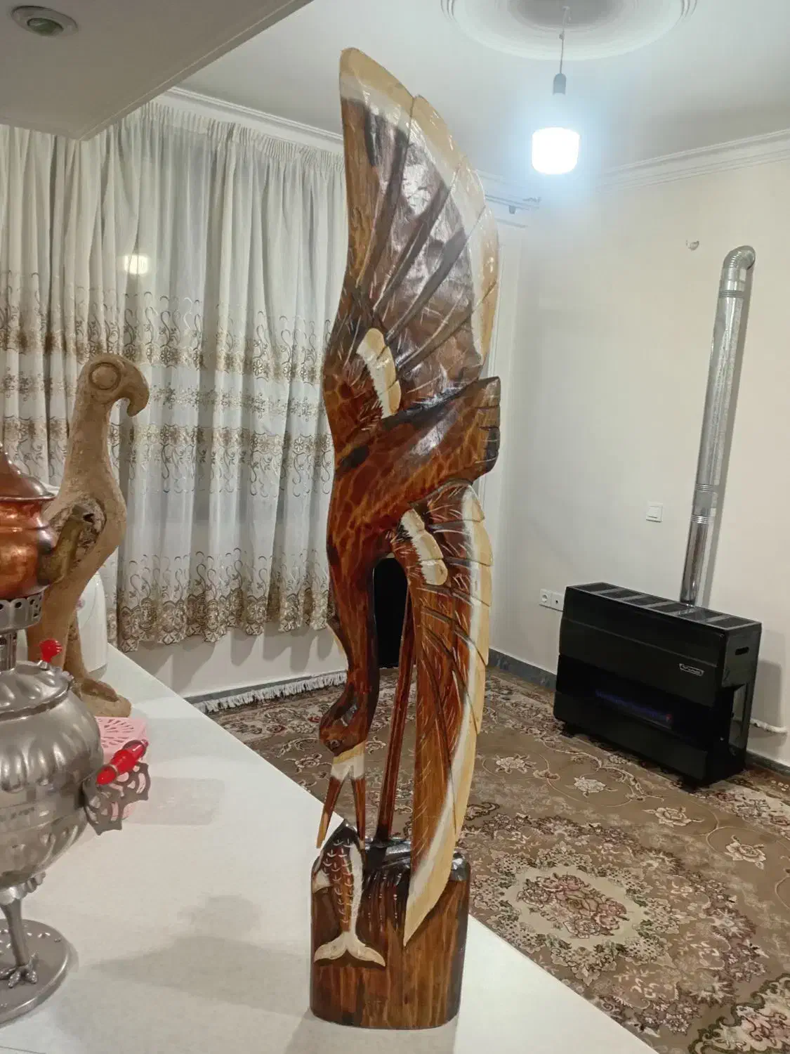 مجستمه لک لک چوبی|مجسمه، تندیس، ماکت|تهران, وردآورد|دیوار