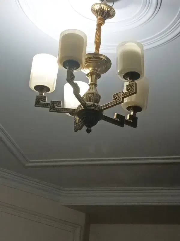 لوستر طلایی ۲ عدد جنس برنز|لوستر و چراغ آویز|مشکیندشت, |دیوار