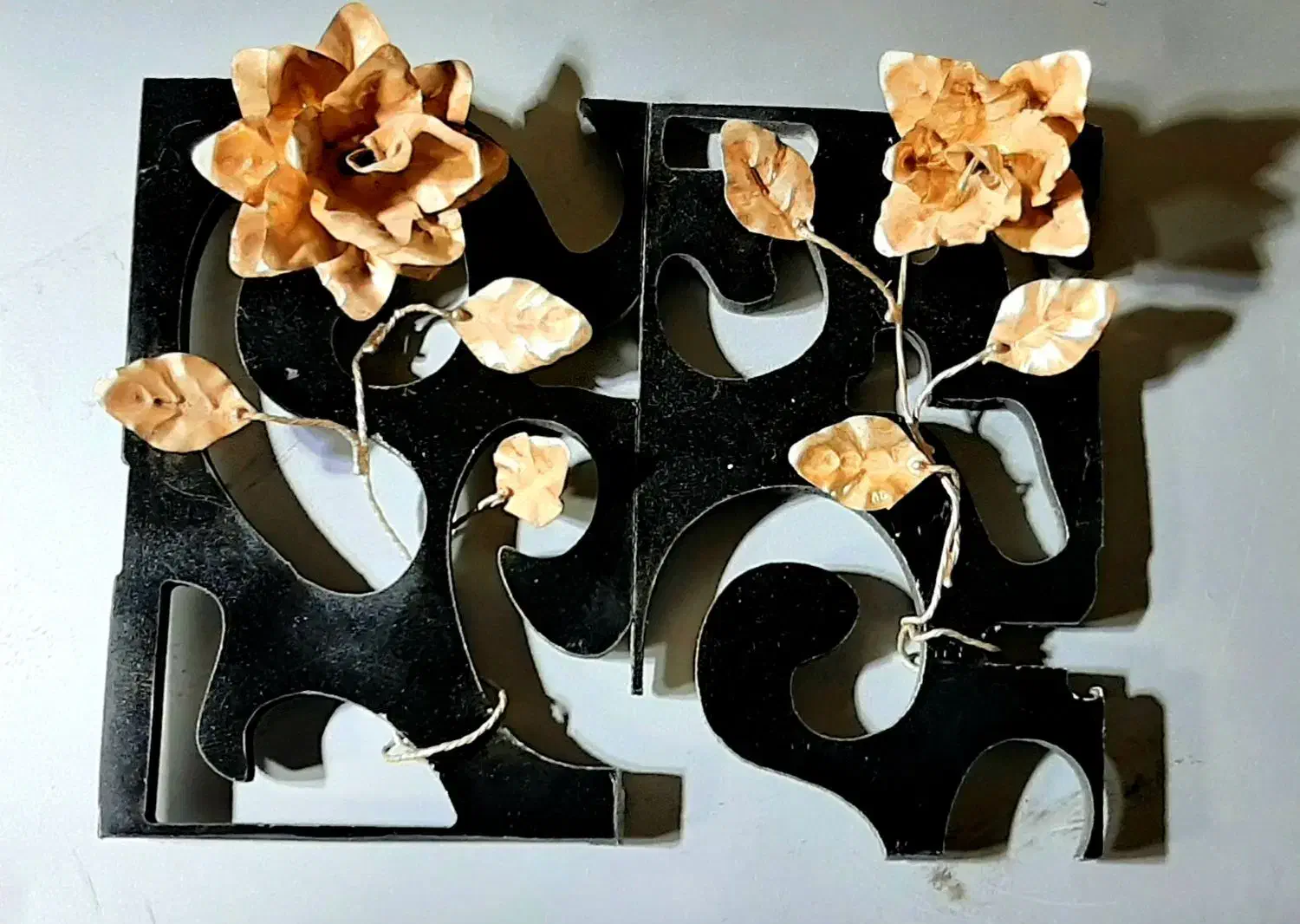 ملیله های تمام نقره عیار ۹۲۵ وزن هر دو گل ۲۷ گرم|جواهرات|اراک, |دیوار