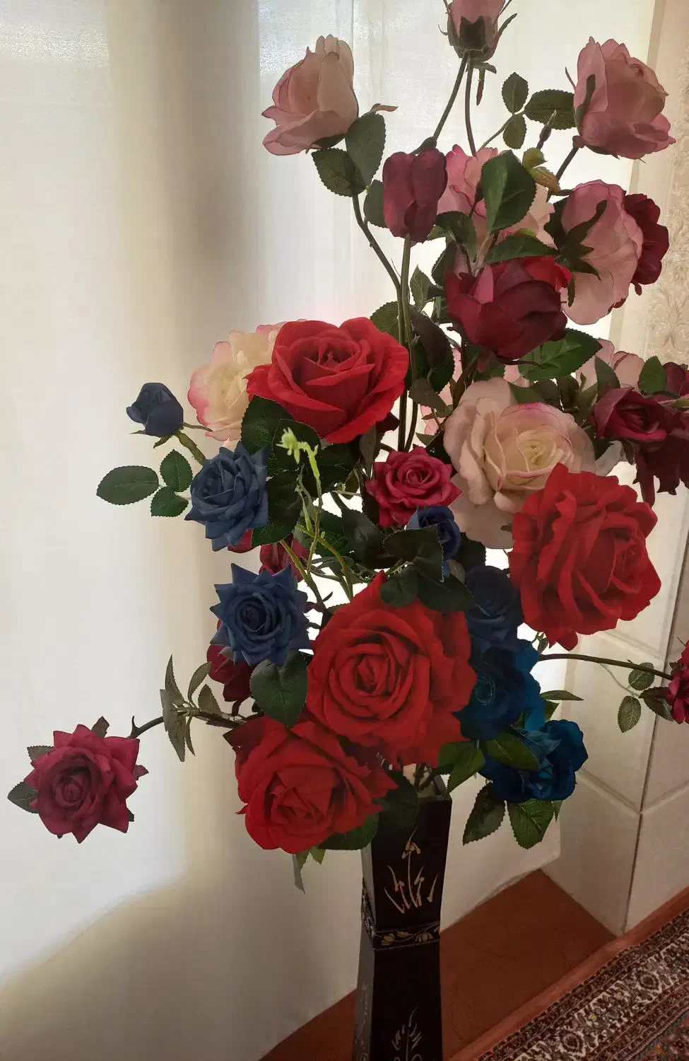 گل رز با گلدان|گل مصنوعی|زنجان, |دیوار