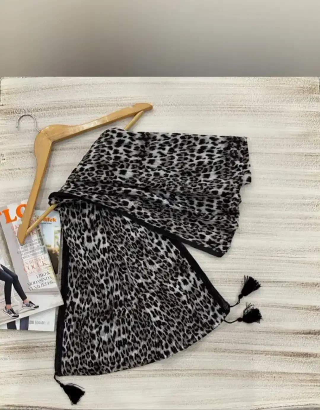 شال پلیسه لمه پلنگی منگوله دار|لباس|نجف‌آباد, جلال آباد|دیوار