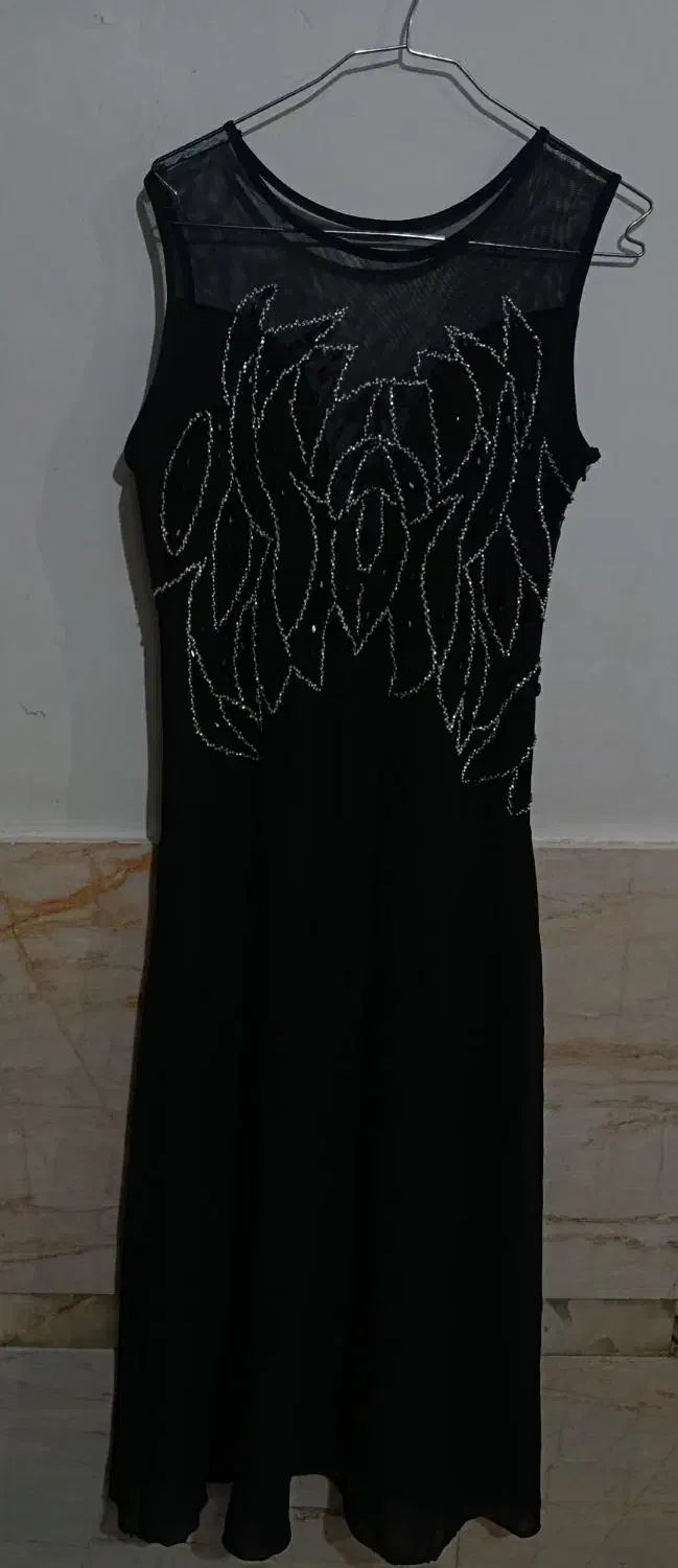 ماکسی بلند مجلسی مشکی|لباس|لنجان, |دیوار