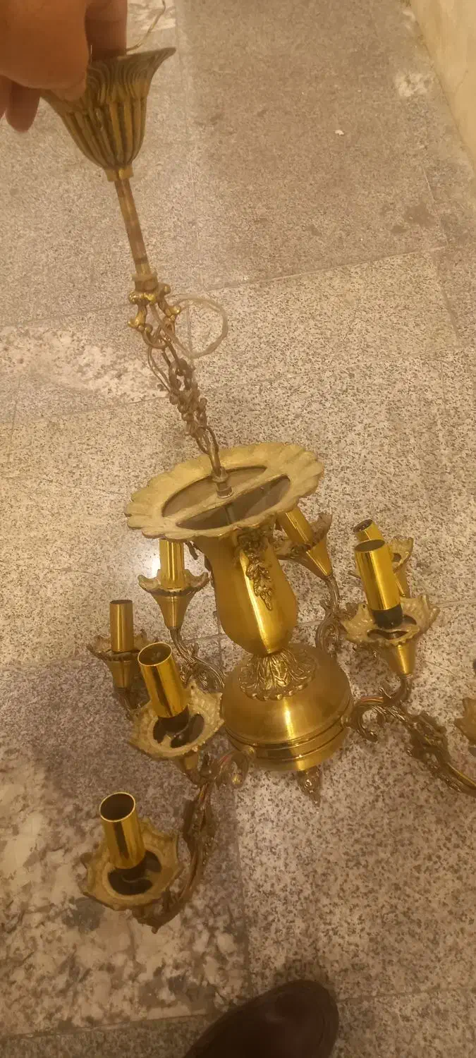 لوستر برنجی|لوستر و چراغ آویز|تهران, هروی|دیوار