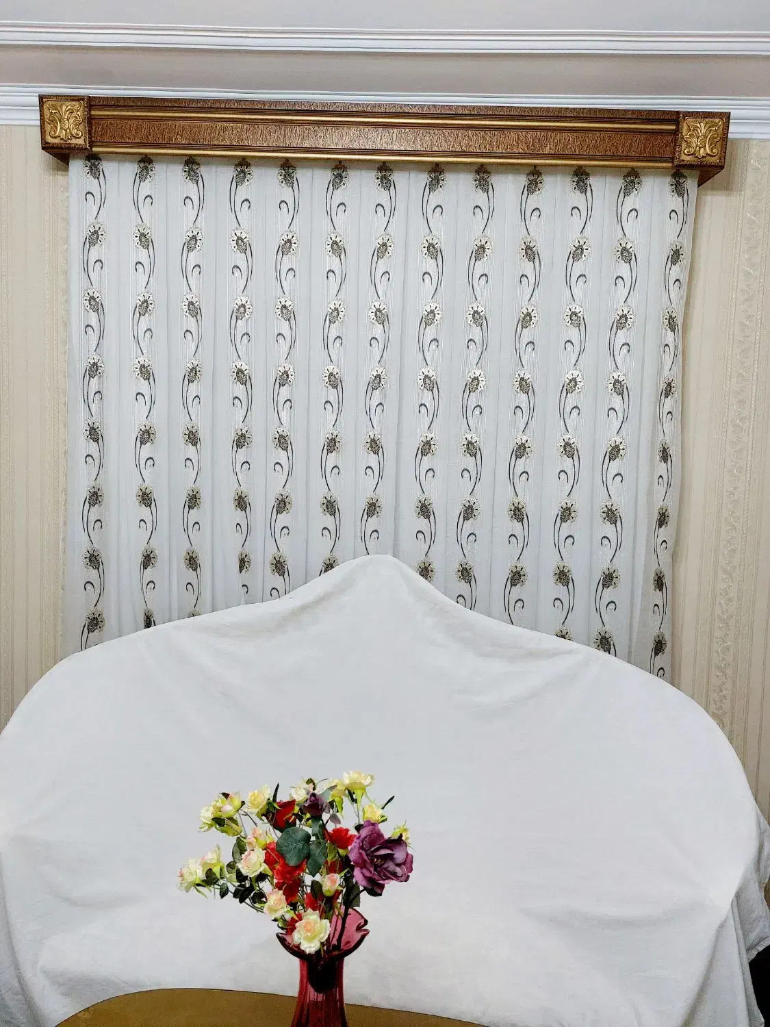 پرده توری ۵متر بزرگ پذیرایی|پرده، رانر، رومیزی|تبریز, |دیوار