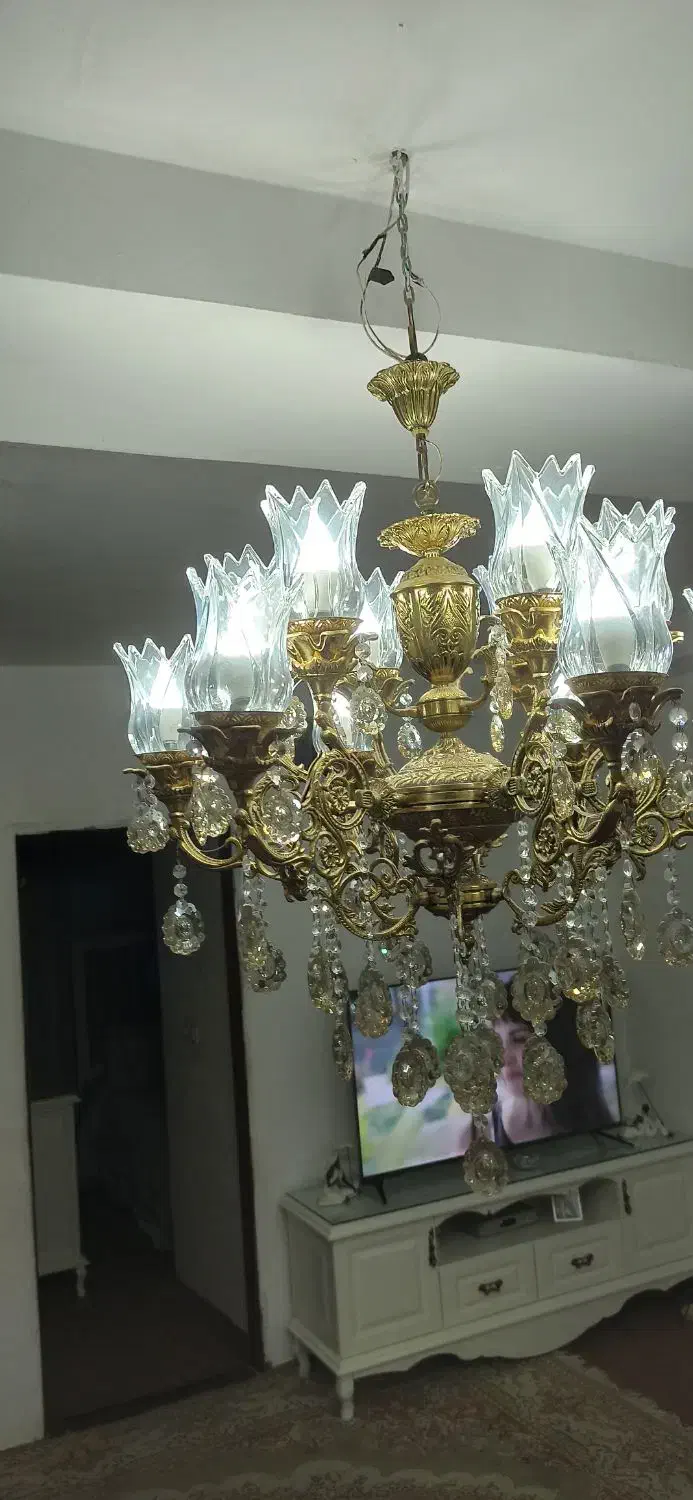 لوستر اصل ۱۲شعله|لوستر و چراغ آویز|قزوین, |دیوار