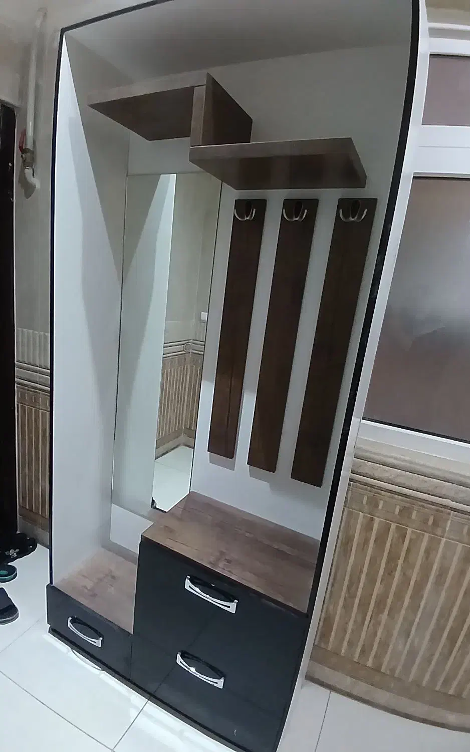 جاکفشی و جالباسی آینه دار|جاکفشی، کمد، دراور|ساری, |دیوار